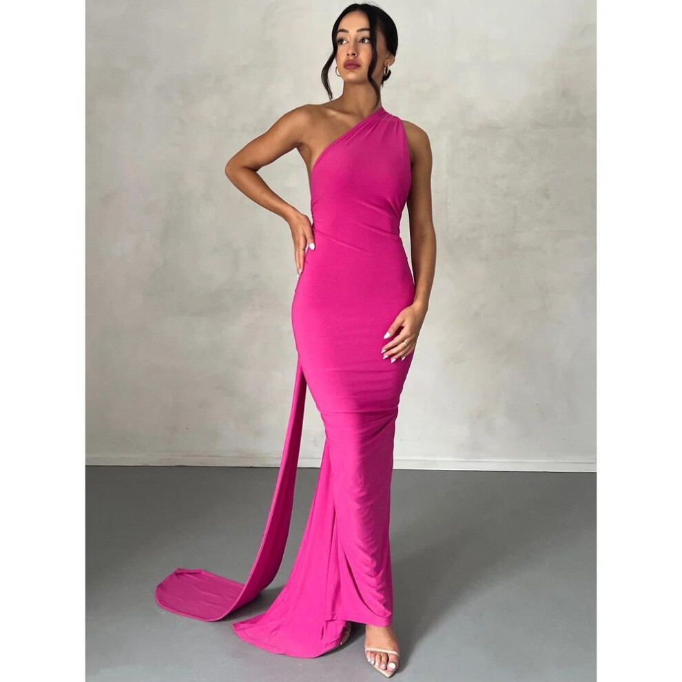 (rose red, S) "2024 Summer European & American Style Backless Pleated Slim Sleeveless Dress for Women