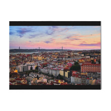 (Lisbon Beautiful Skyline At Sunset Photo With Red Rooftops=1972) Canvas Print DIY Framed Kit Wall Art for Living Room Bedroom Retro Farmhouse Decor 16x20 inch