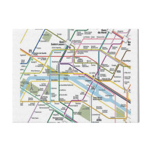 (Paris City Rail Map Square=1000) Canvas Print DIY Framed Kit Wall Art for Living Room Bedroom Retro Farmhouse Decor 16x20 inch