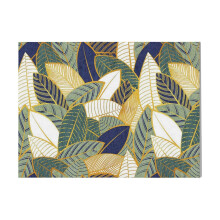 (Leaf Wall Navy Blue Pine And Sage Green Leaves Golden Lines=4840) Canvas Print DIY Framed Kit Wall Art for Living Room Bedroom Retro Farmhouse Decor 16x20 inch