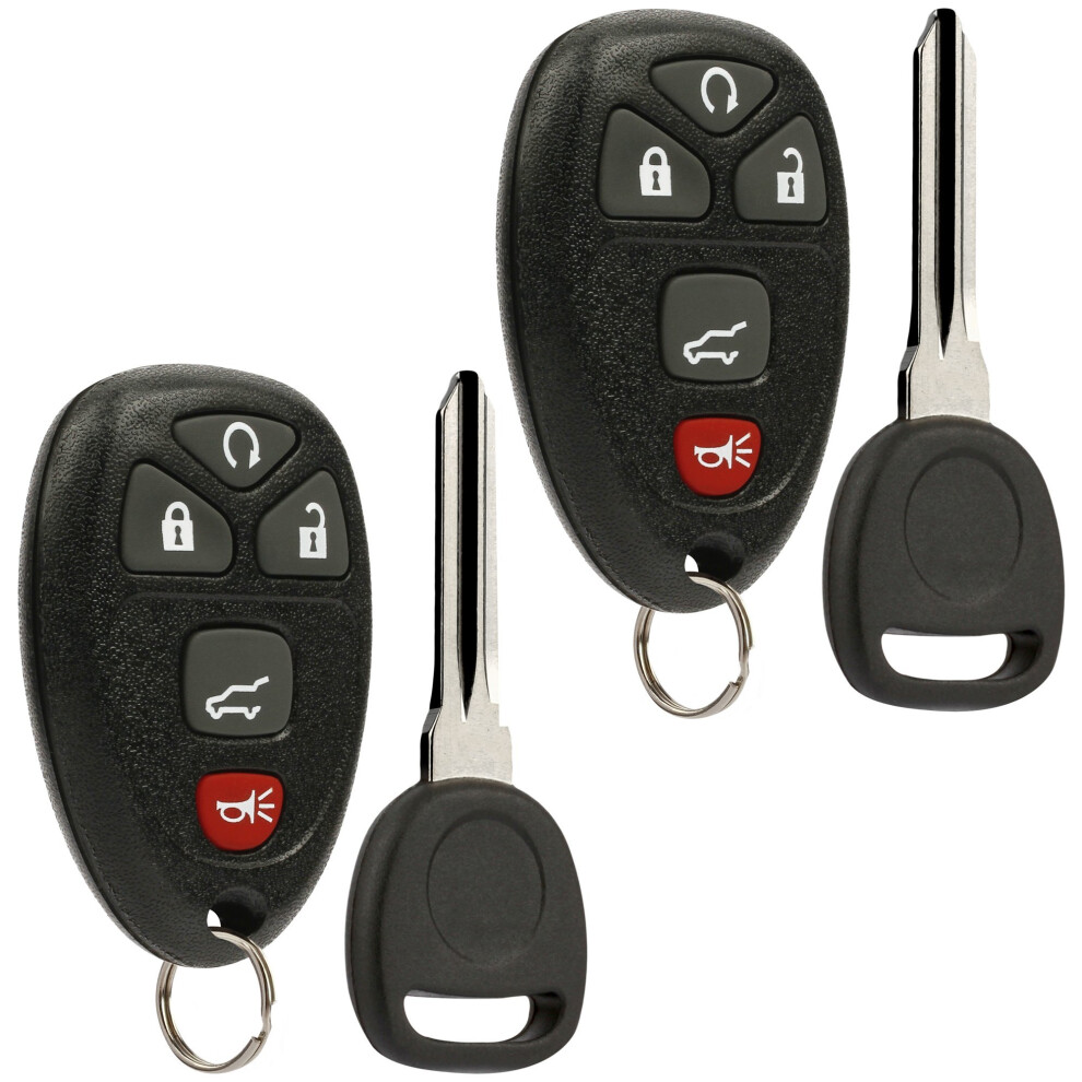 Key Fob Keyless Entry Remote With Ignition Key Fits Chevy Suburban Tahoe Traverse/Gmc Acadia Yukon/Cadillac Escalade Srx/Buick Enclave/Saturn Outlook 688946482793