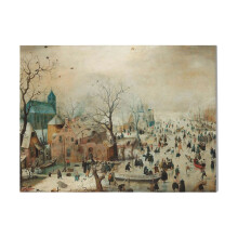 (Holiday Ice Skating Rijks Museum Collection=8768) Canvas Print DIY Framed Kit Wall Art for Living Room Bedroom Retro Farmhouse Decor 16x20 inch