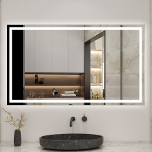 70x120cm Bluetooth LED Bathroom Mirror Anti-Fog Shaver Socket 3-Colour