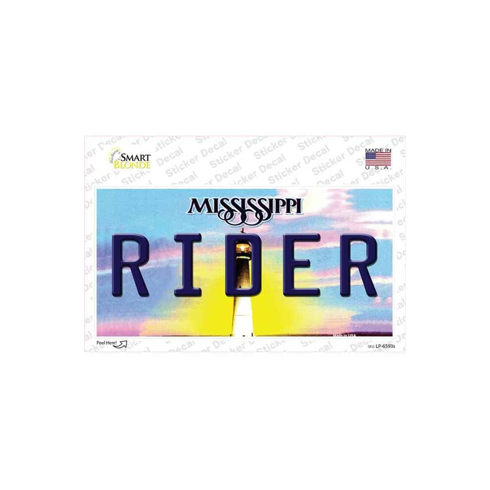 Smart Blonde Lp-6593S-M Rider Mississippi Novelty Sticker Decal - Medium 792636457982