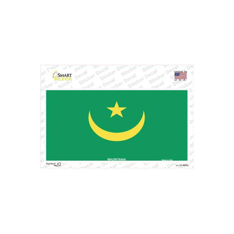 Smart Blonde Lp-4095S-M Mauritania Flag Novelty Sticker Decal - Medium 792636457487