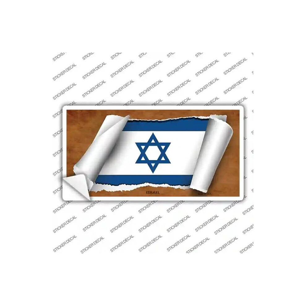 Smart Blonde Lp-9078S-Xl Israel Flag Scroll Novelty Sticker Decal - Extra Large 792636458347