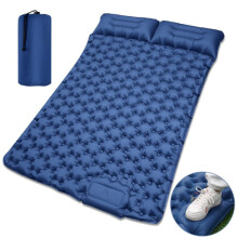2 People Camping Sleeping Mat Outdoor Inflatable Air Mattress Bed BLUE