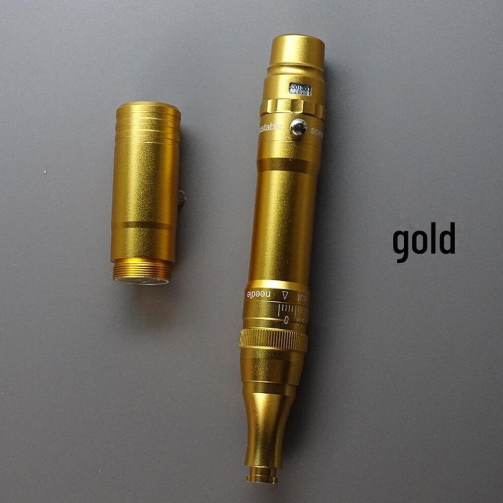 (gold) "all-in-one Rechargeable Tattoo Machine For Eyebrow, Lip, And Eyeliner With Battery And Polishing