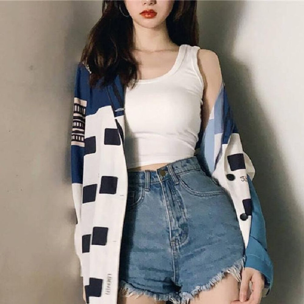 (white, L) Women's Spring/summer Sleeveless Crop Vest - 2025 Collection