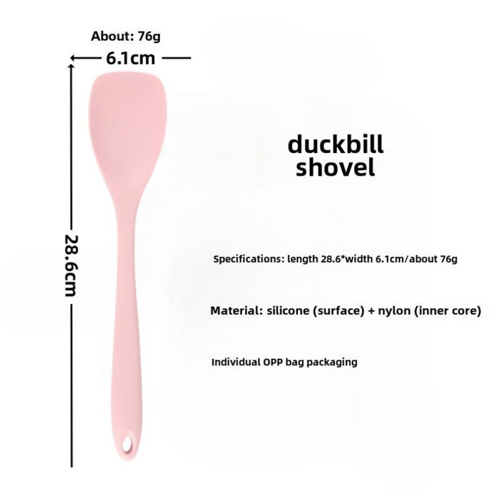 (light pink, Salad Spatula (Duckbill)) Pink Non-stick Silicone Spatula Kitchen Set