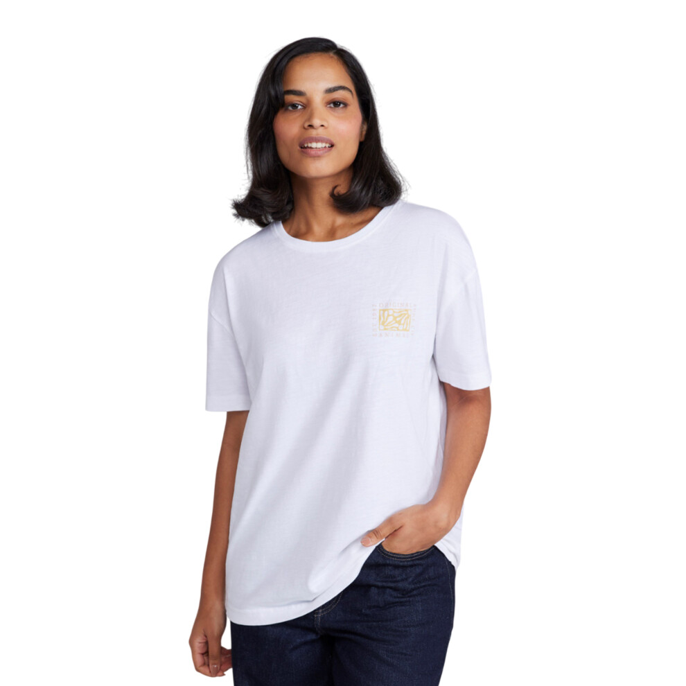 (20 UK, White) Animal Womens/Ladies Leena Text Boxy T-Shirt
