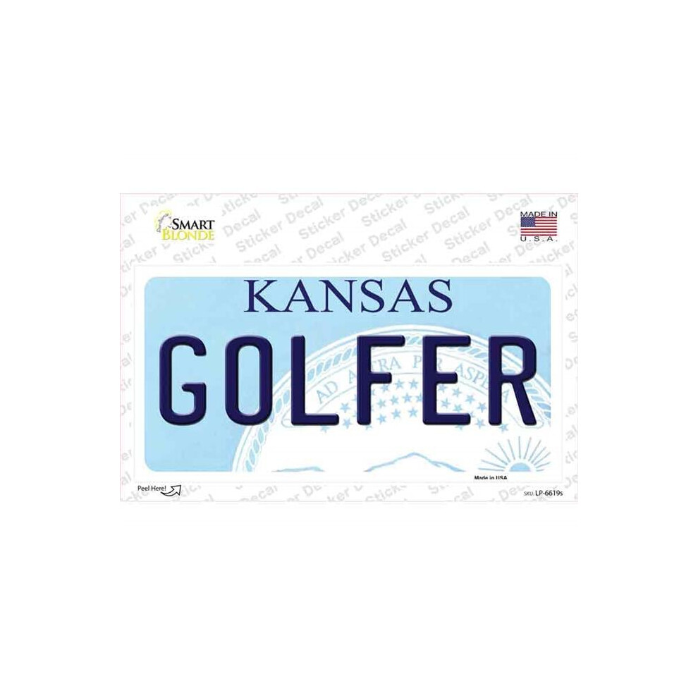 Smart Blonde Lp-6619S-M Golfer Kansas Novelty Sticker Decal - Medium 792636458132