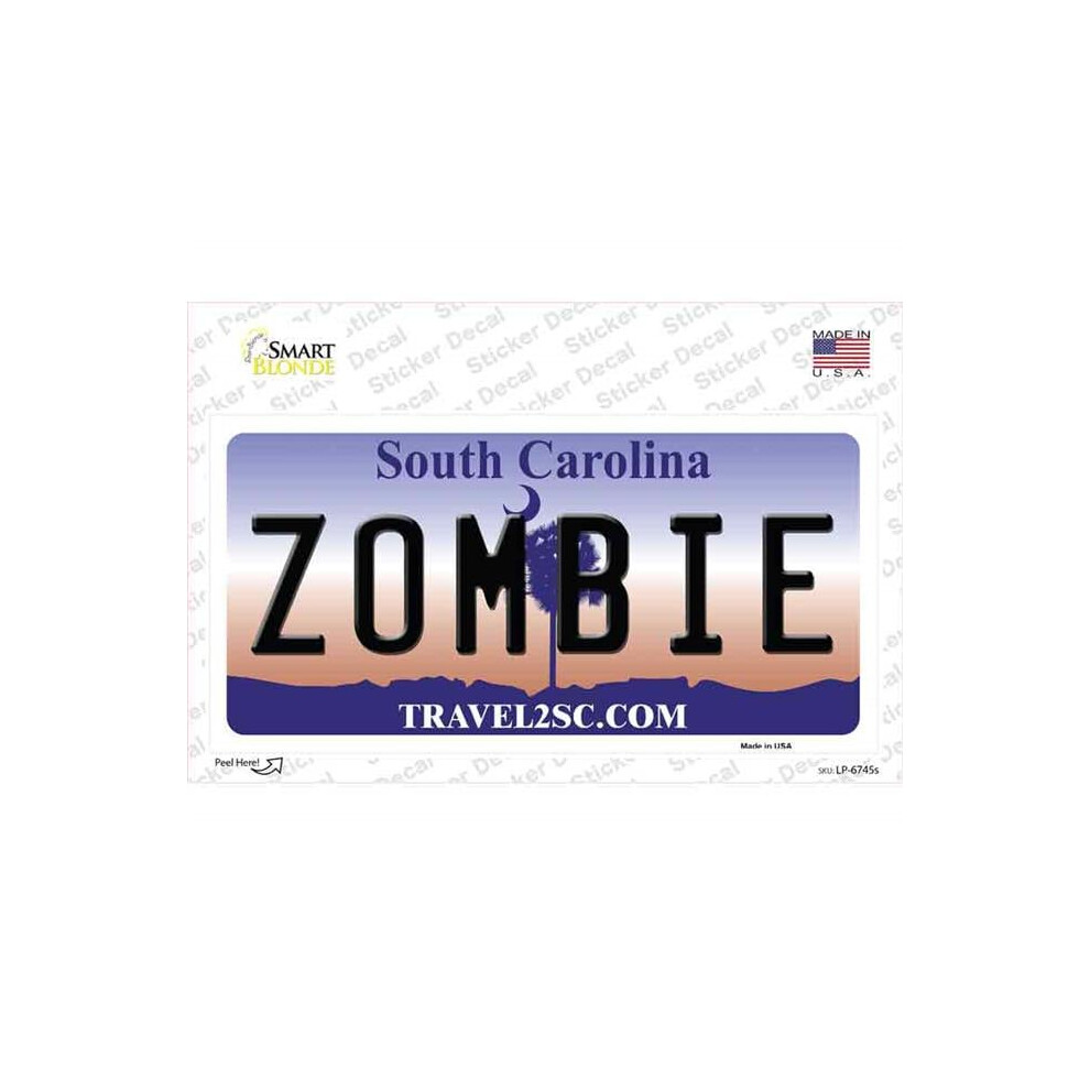 Smart Blonde Lp-6745S-M Zombie South Carolina Novelty Sticker Decal - Medium 792636459467