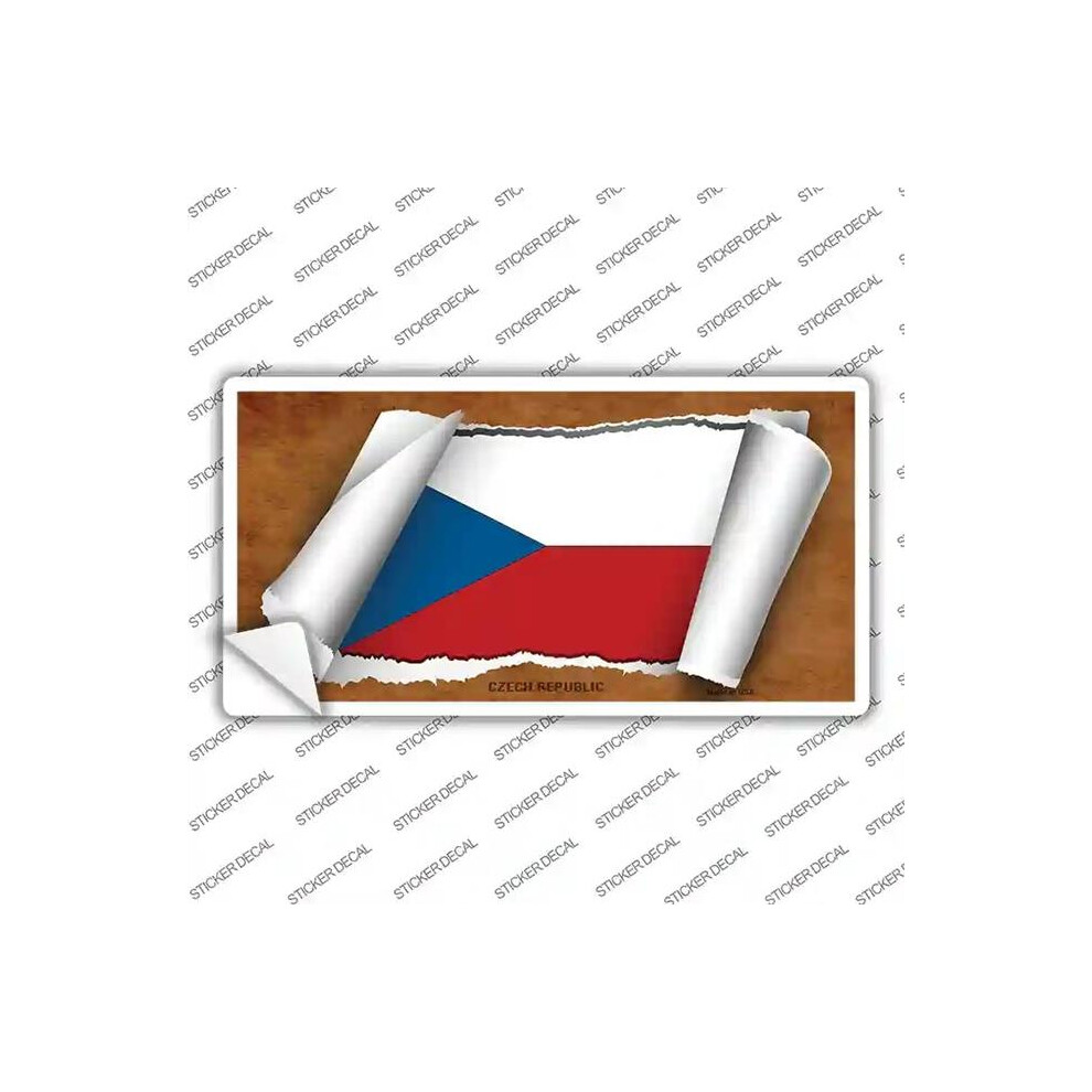 Smart Blonde Lp-9159S-S Czech Republic Flag Scroll Novelty Sticker Decal - Small 792636460234
