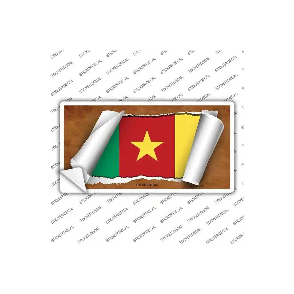 Smart Blonde Lp-9149S-L Cameroon Flag Scroll Novelty Sticker Decal - Large 792636460180