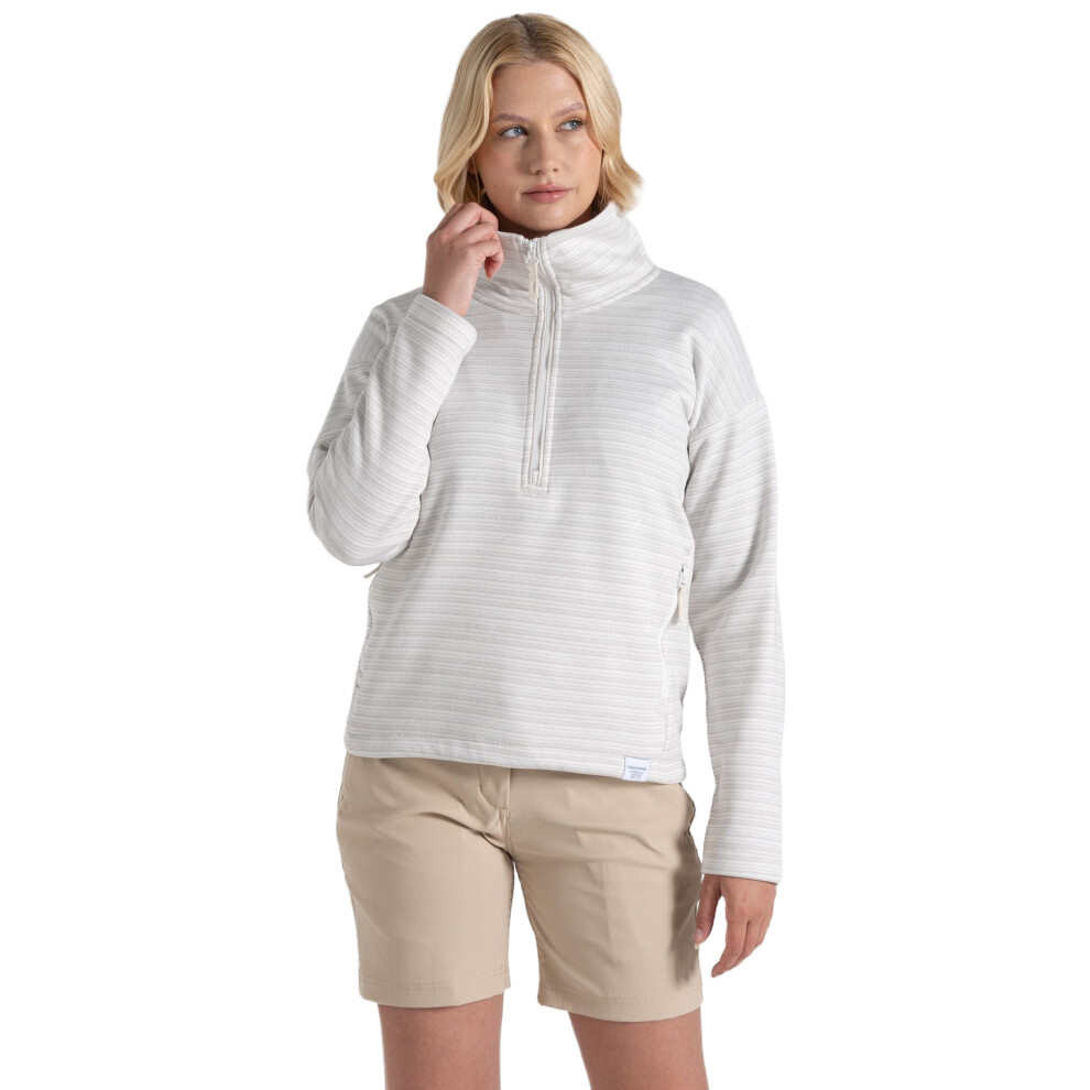 (20 UK, Lunar Grey) Craghoppers Womens/Ladies Daisy Stripe Half Zip Fleece Top