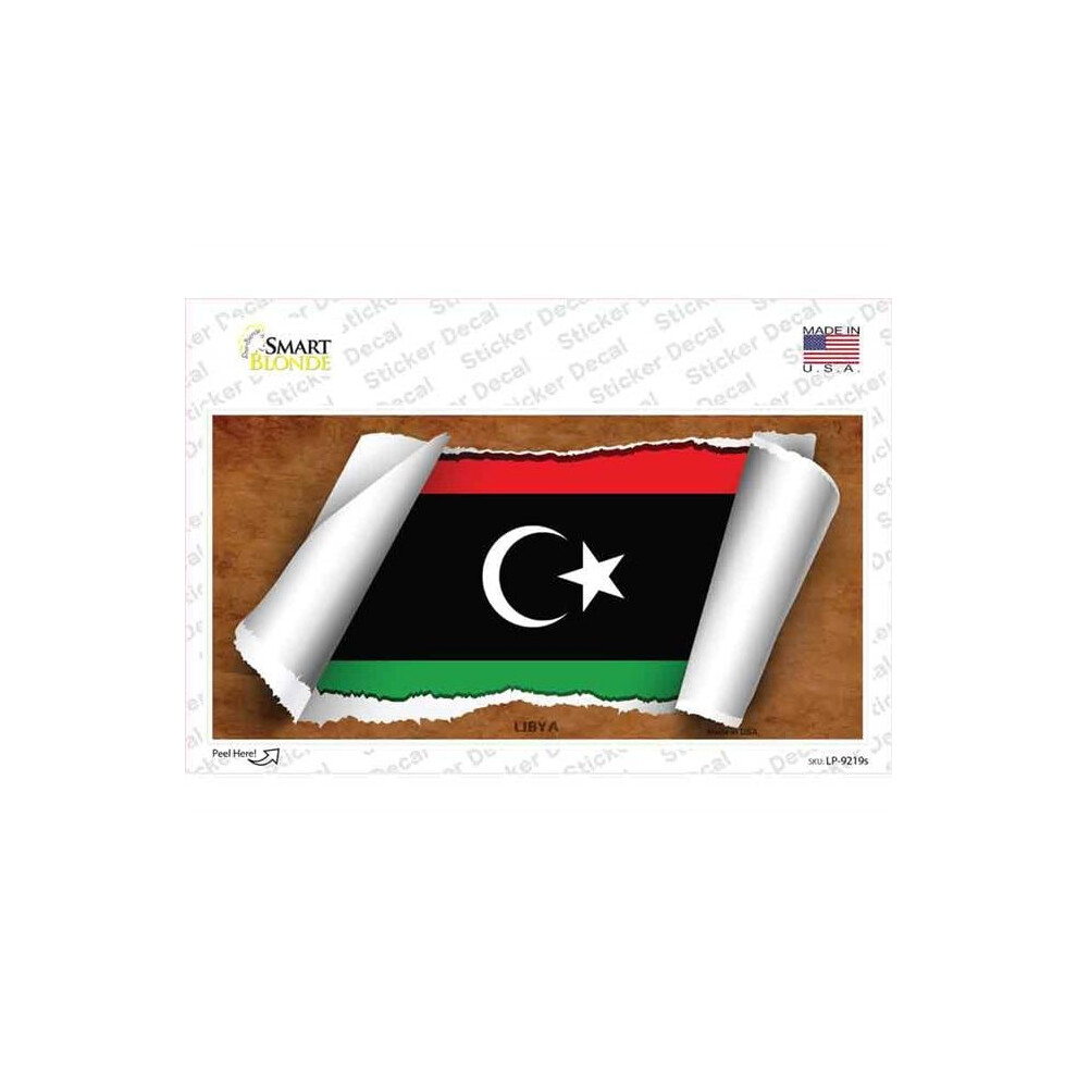 Smart Blonde Lp-9219S-M Libya Flag Scroll Novelty Sticker Decal - Medium 792636461668