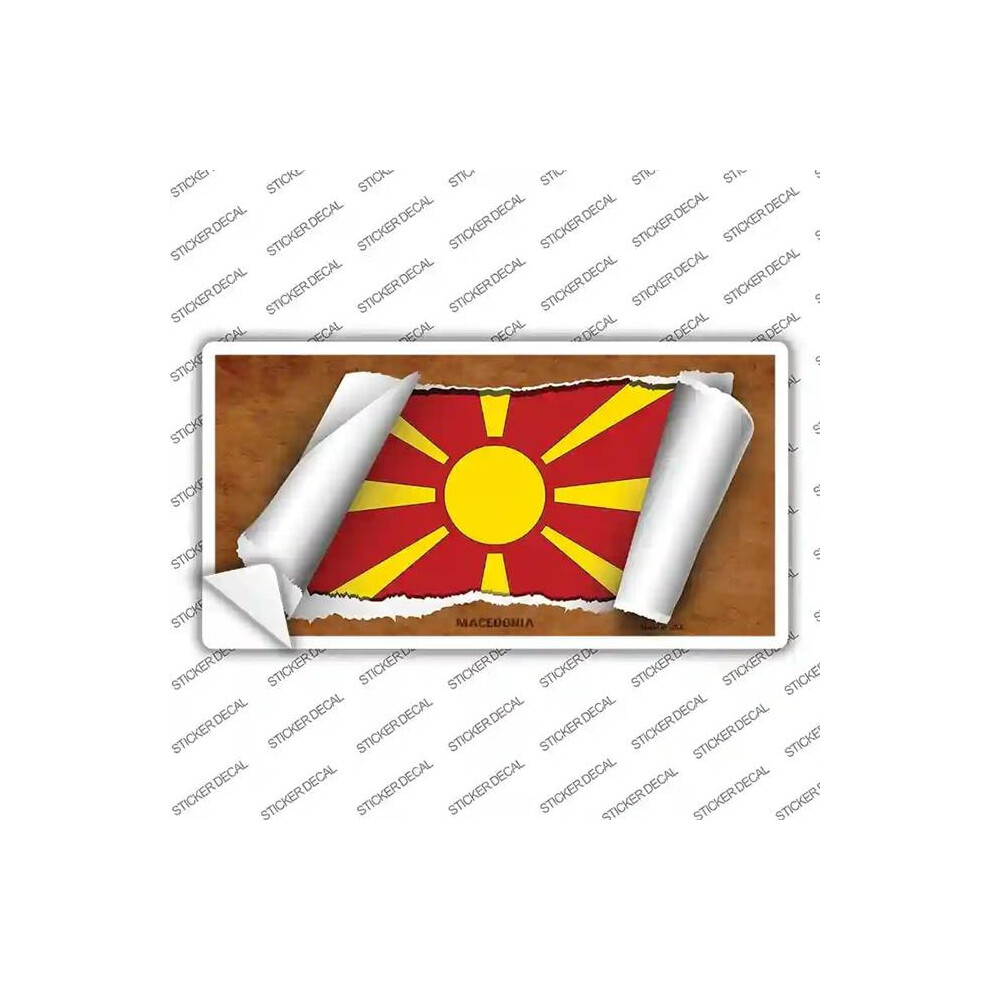Smart Blonde Lp-9224S-L Macedonia Flag Scroll Novelty Sticker Decal - Large 792636461712