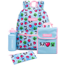Minecraft 4 Piece Backpack Set (Girls Blue)