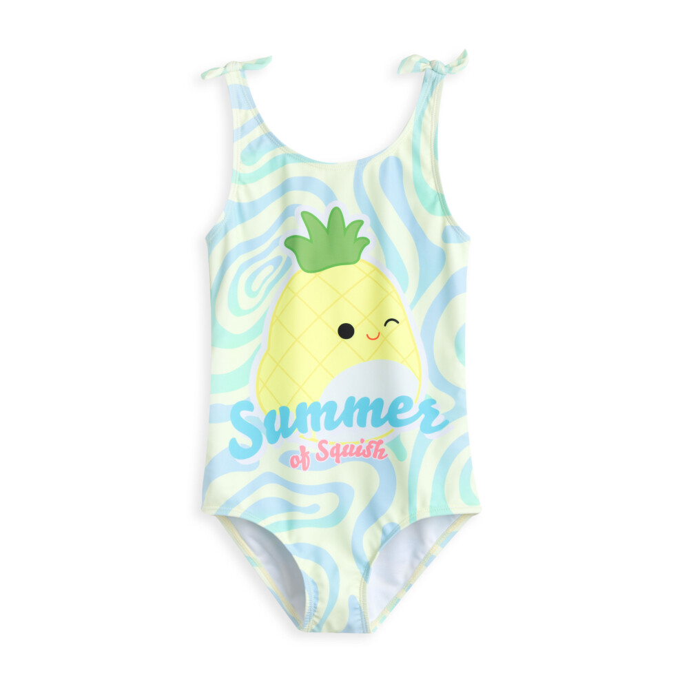 (5-6 Years) Squishmallows 1 Piece Swimming Costume (Girls Yellow)