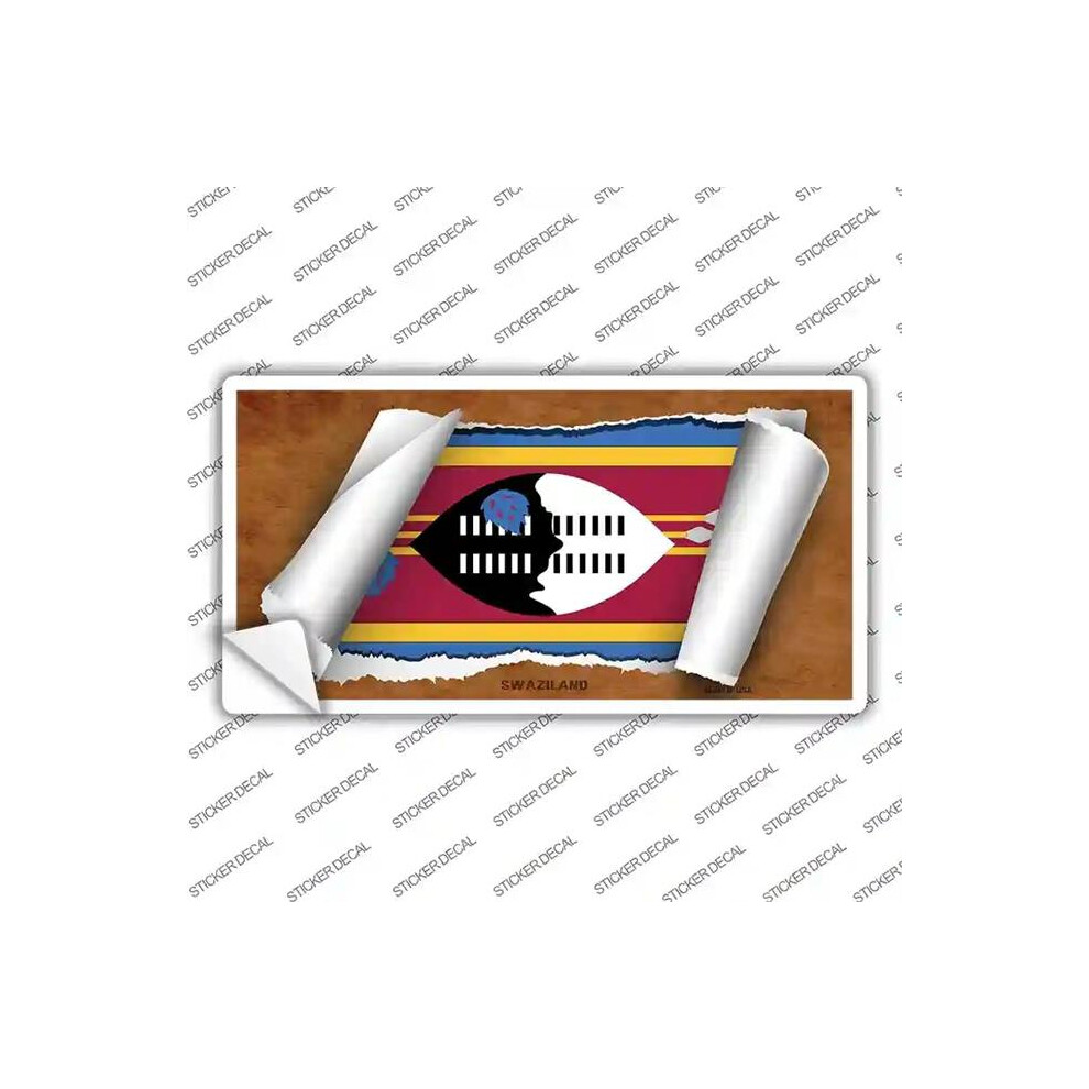 Smart Blonde Lp-9295S-L Swaziland Flag Scroll Novelty Sticker Decal - Large 792636462306