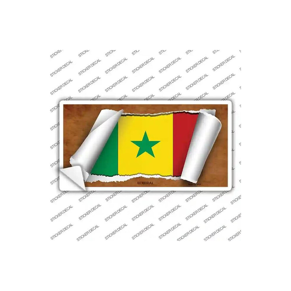 Smart Blonde Lp-9277S-S Senegal Flag Scroll Novelty Sticker Decal - Small 792636462221