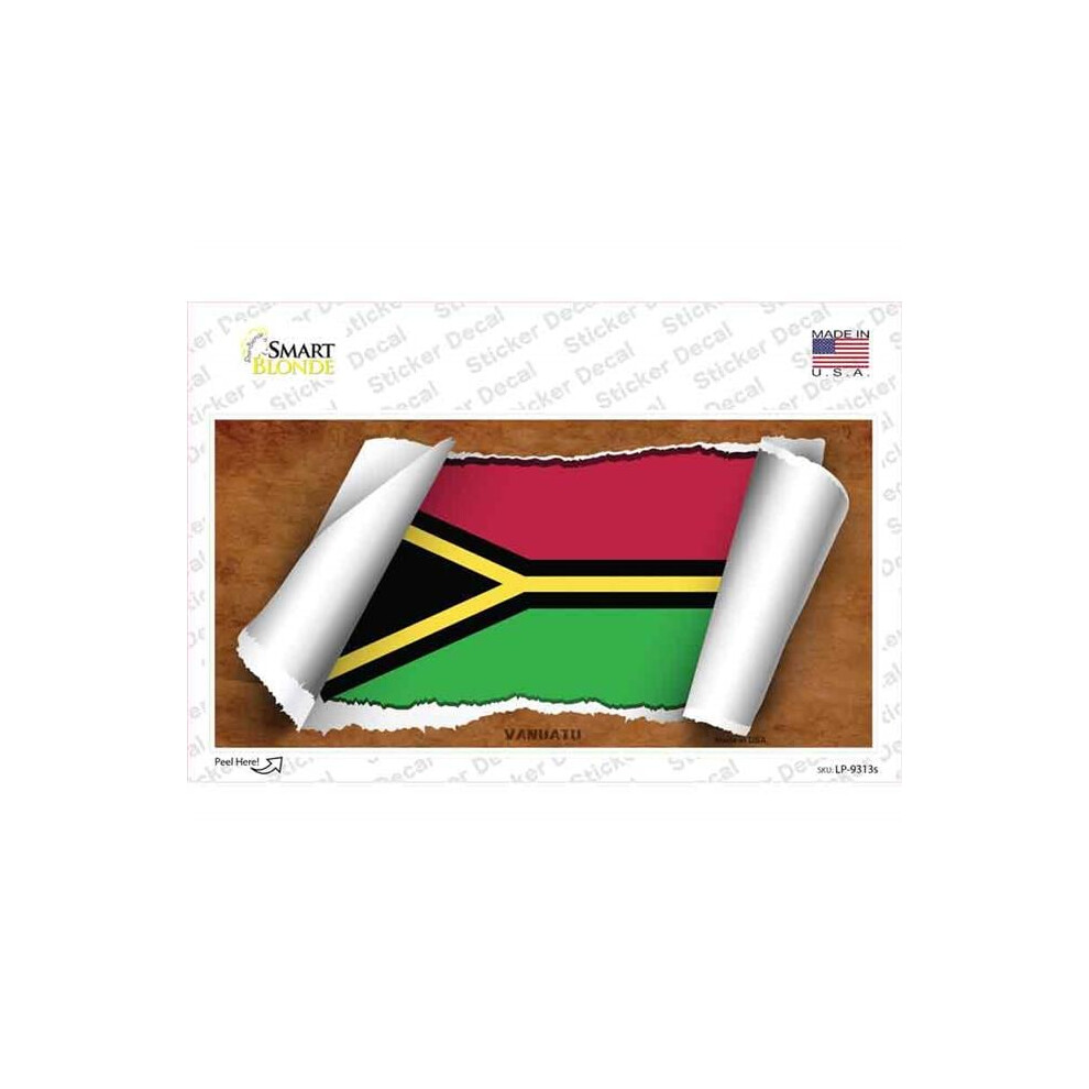 Smart Blonde Lp-9313S-M Vanuatu Flag Scroll Novelty Sticker Decal - Medium 792636462610