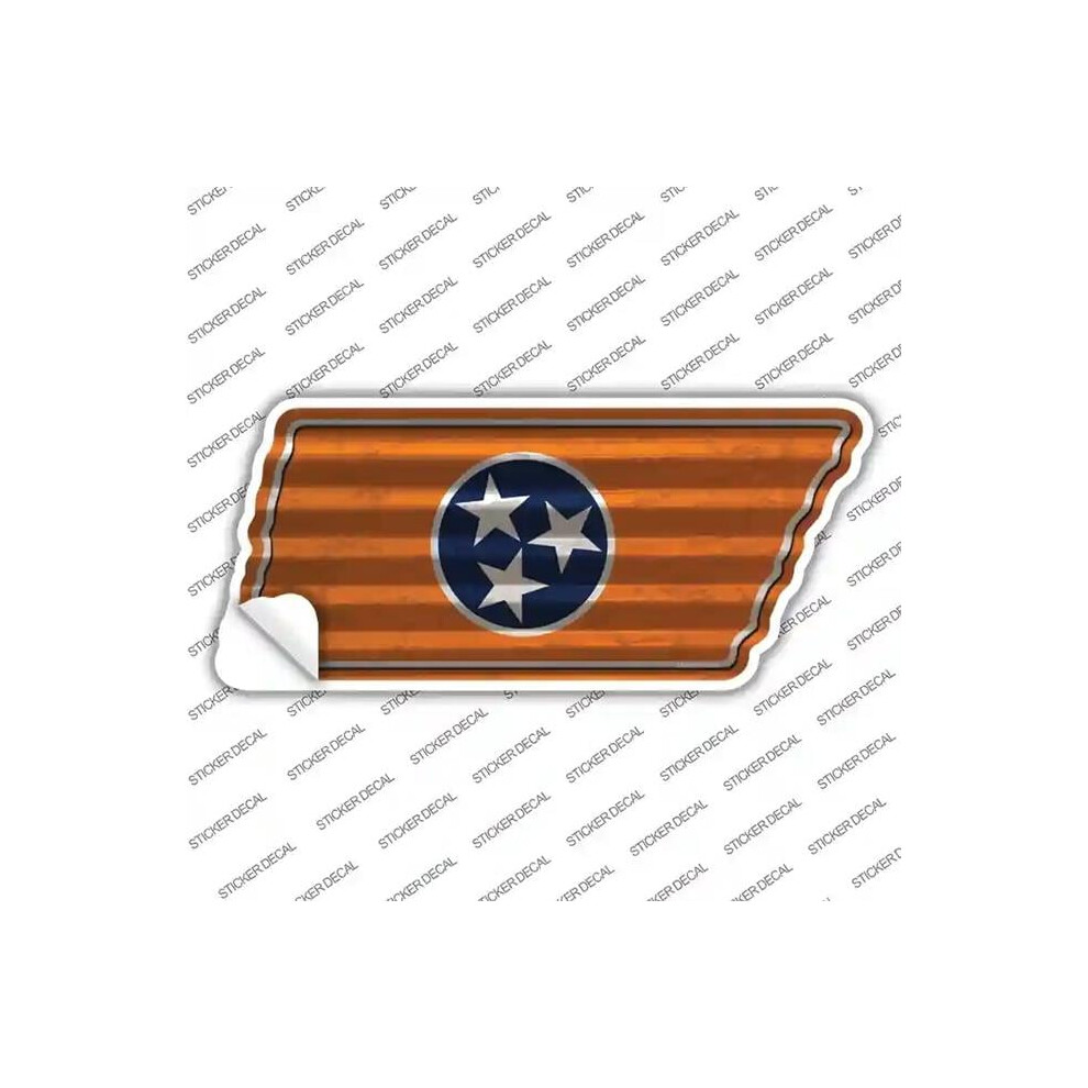 Smart Blonde Tn-298S-L Tennessee Flag Novelty Corrugated Tennessee Shape Sticker Decal - Large Orange 792636467936