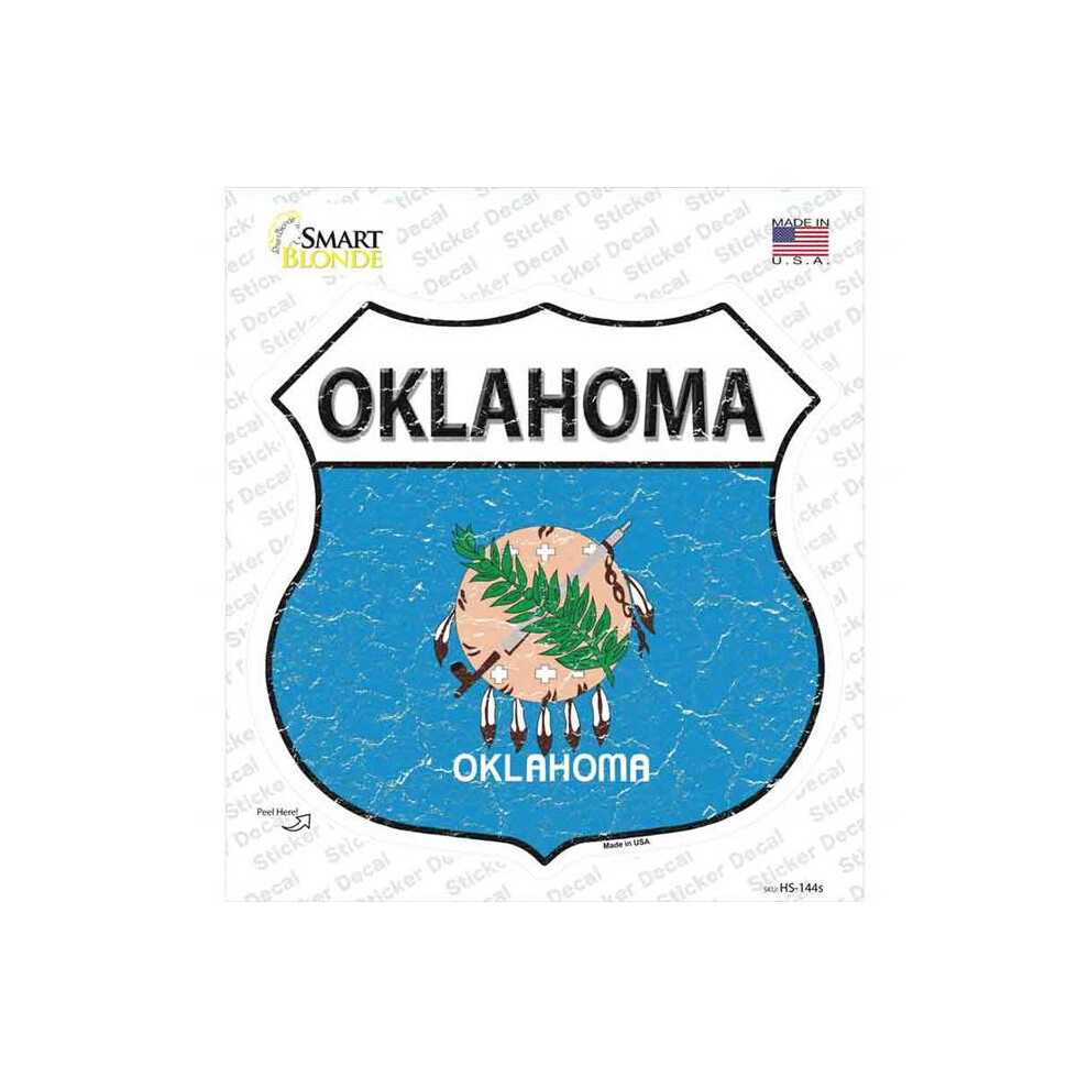 Smart Blonde Hs-144S-M Oklahoma Flag Novelty Highway Shield Sticker Decal - Medium 792636469787