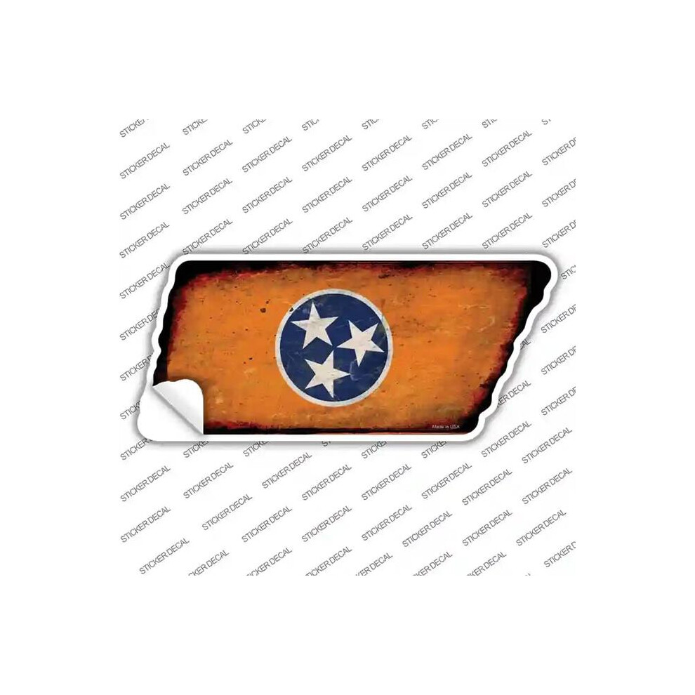 Smart Blonde Tn-200S-Xl Tennessee Flag Novelty Rusty Tennessee Shape Sticker Decal - Extra Large Orange 792636467615