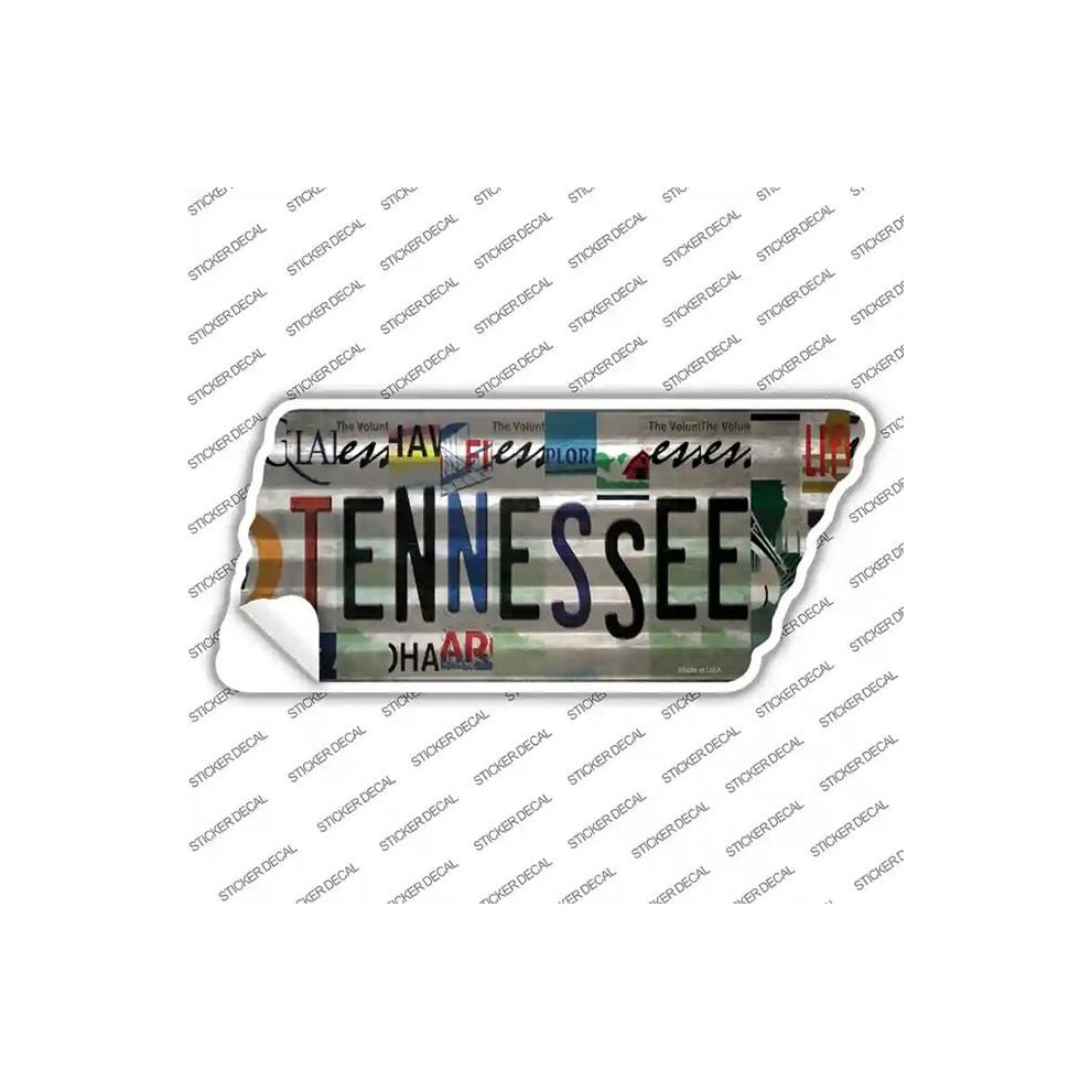 Smart Blonde Tn-291S-S Tennessee Strip Art Novelty Corrugated Tennessee Shape Sticker Decal - Small 792636467899
