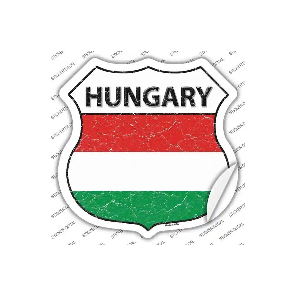 Smart Blonde Hs-276S-L Hungary Flag Novelty Highway Shield Sticker Decal - Large 792636470455