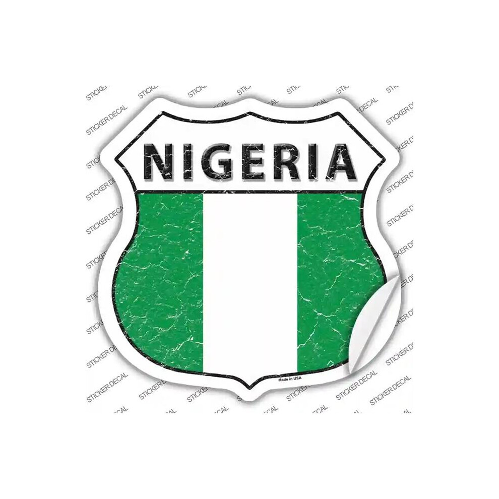 Smart Blonde Hs-353S-Xl Nigeria Flag Novelty Highway Shield Sticker Decal - Extra Large 792636485053