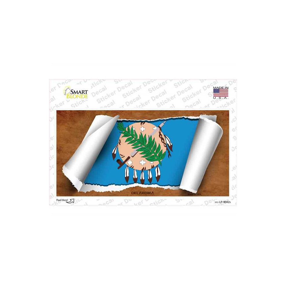 Smart Blonde Lp-9042S-M Oklahoma Flag Scroll Novelty Sticker Decal - Medium 792636486951