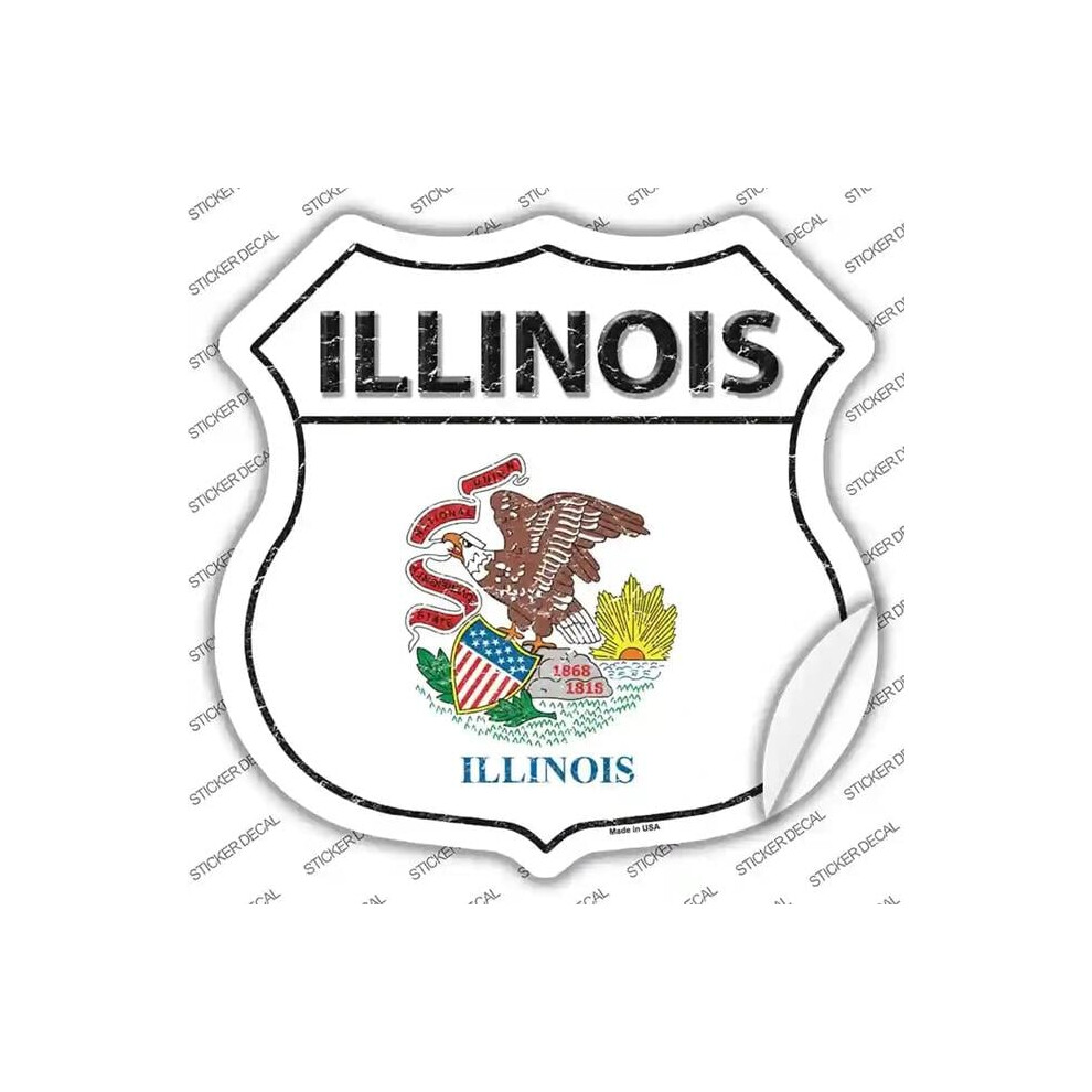 Smart Blonde Hs-121S-Xl Illinois Flag Novelty Highway Shield Sticker Decal - Extra Large 792636469671