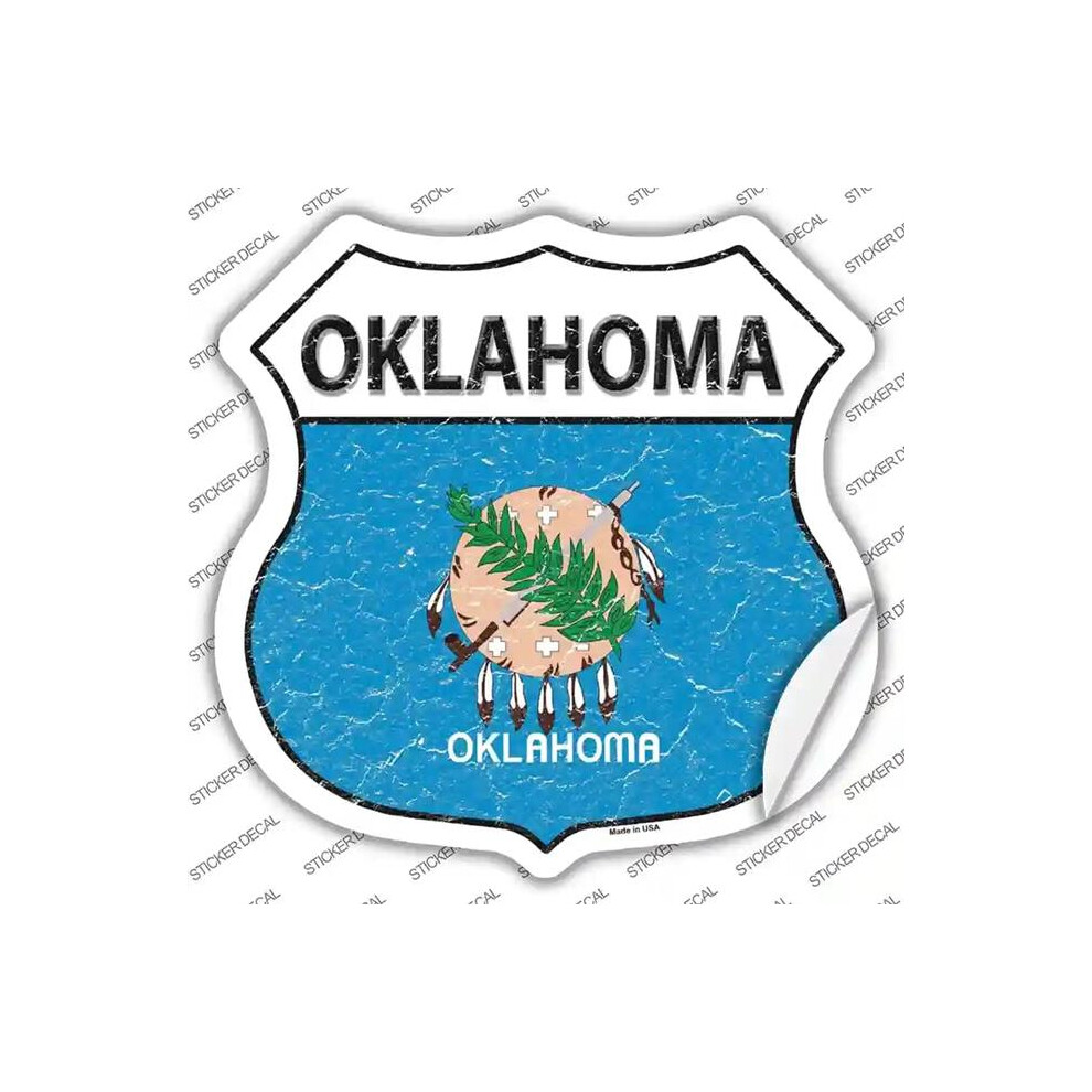 Smart Blonde Hs-144S-L Oklahoma Flag Novelty Highway Shield Sticker Decal - Large 792636469770