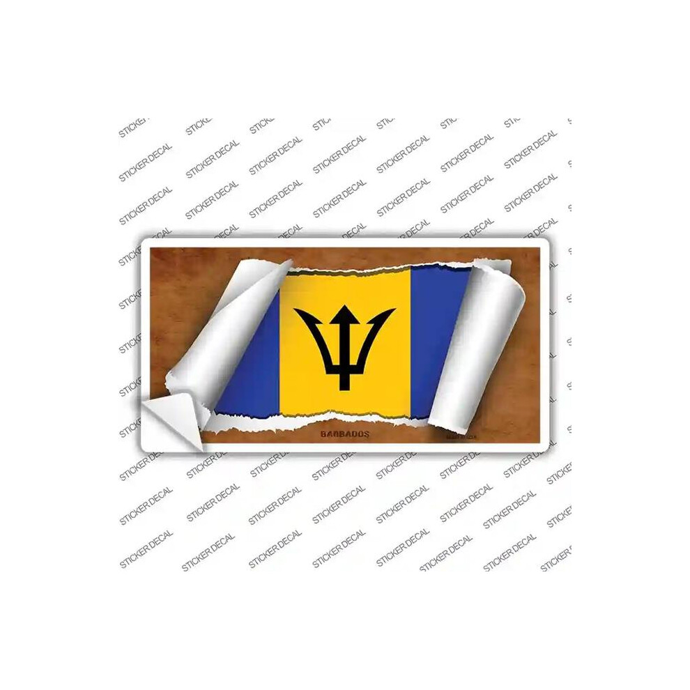 Smart Blonde Lp-9094S-Xl Barbados Flag Scroll Novelty Sticker Decal - Extra Large 792636487194