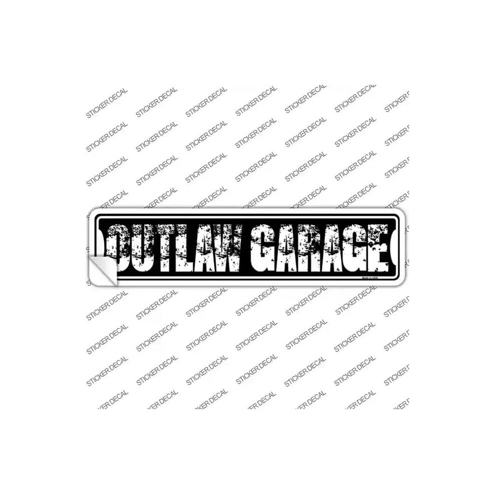 Smart Blonde K-1404S-L Outlaw Garage Novelty Narrow Sticker Decal - Large 792636489723