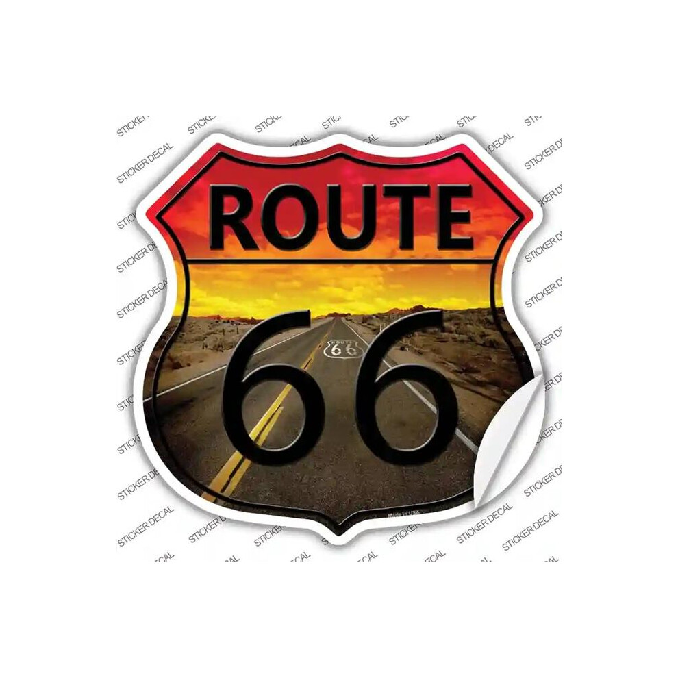 Smart Blonde Hs-466S-S Route 66 Sunset Novelty Highway Shield Sticker Decal - Small 792636470554