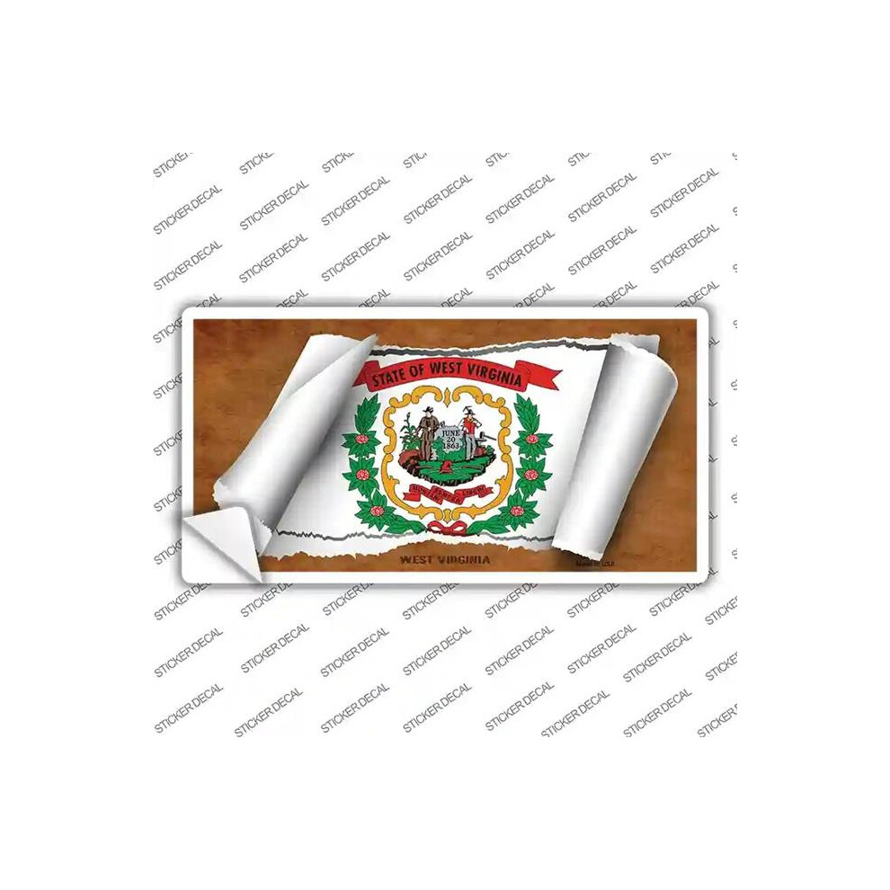 Smart Blonde Lp-9054S-Xl West Virginia Flag Scroll Novelty Sticker Decal - Extra Large 792636487019