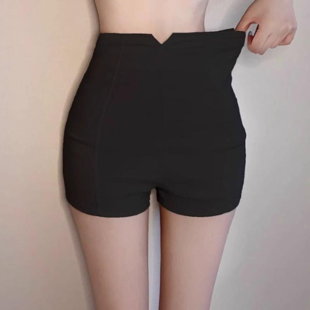 (black, L) "white High-waist Three-quarter Sexy Slimming Summer Dance Shorts For Women - 2023 Korean Style