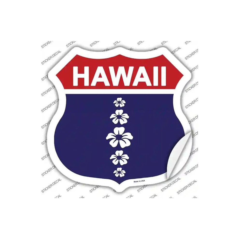 Smart Blonde Hs-565S-S Hawaii Hibiscus Novelty Highway Shield Sticker Decal - Small Blue 792636488801