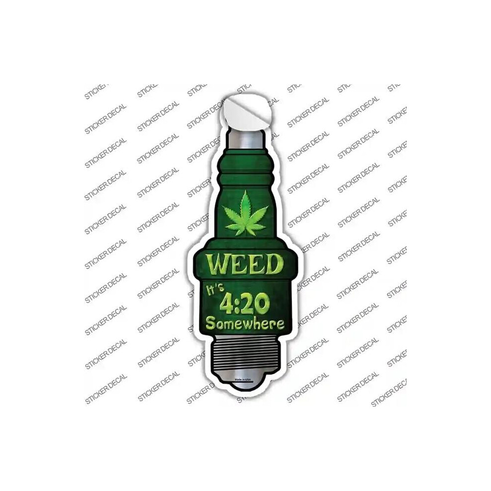 Smart Blonde J-028S-L Weed Novelty Spark Plug Sticker Decal - Large 792636488900