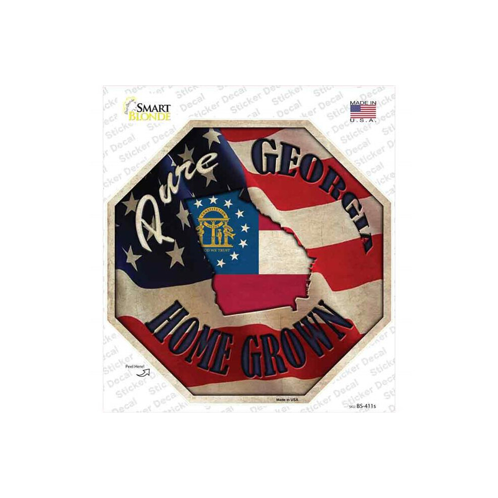 Smart Blonde Bs-411S-M Georgia Home Grown Novelty Octagon Sticker Decal - Medium 792636469060