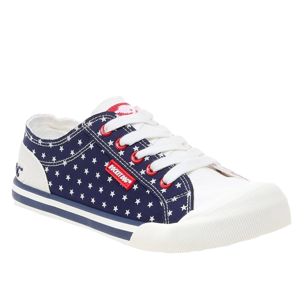 (6 UK, Red/White/Navy) Rocket Dog Womens/Ladies Jazzin Spangle Trainers