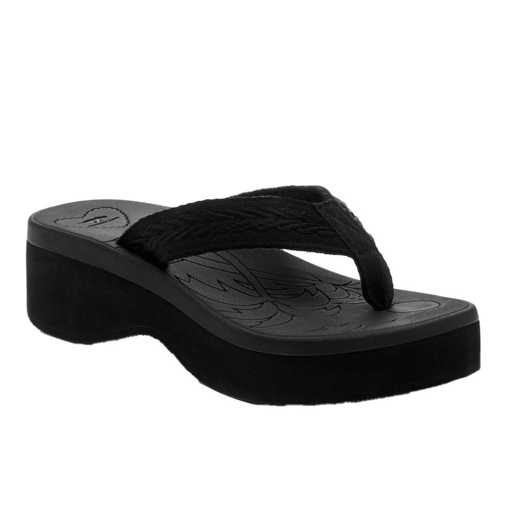 (4 UK, Black) Rocket Dog Womens/Ladies Tizzy Webbing Flip Flops