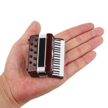 Seawoo Dselvgvu Miniature Accordion with Case Mini Musical Instrument Replica Collectible Miniature Dollhouse Model Home Decoration (Red  2.76x2.36x1.