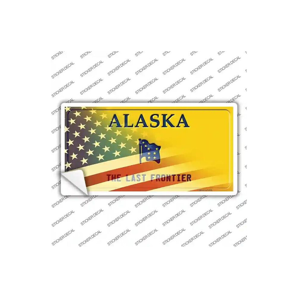 Smart Blonde Lp-12477S-Xl Alaska Half American Flag Novelty Sticker Decal - Extra Large 792636485473