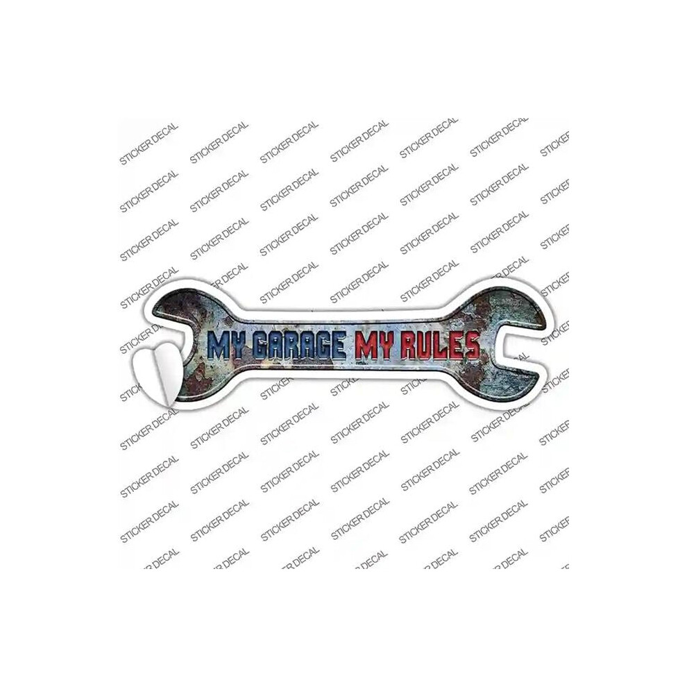 Smart Blonde W-147S-Xl My Garage My Rules Novelty Wrench Sticker Decal - Extra Large 792636484919