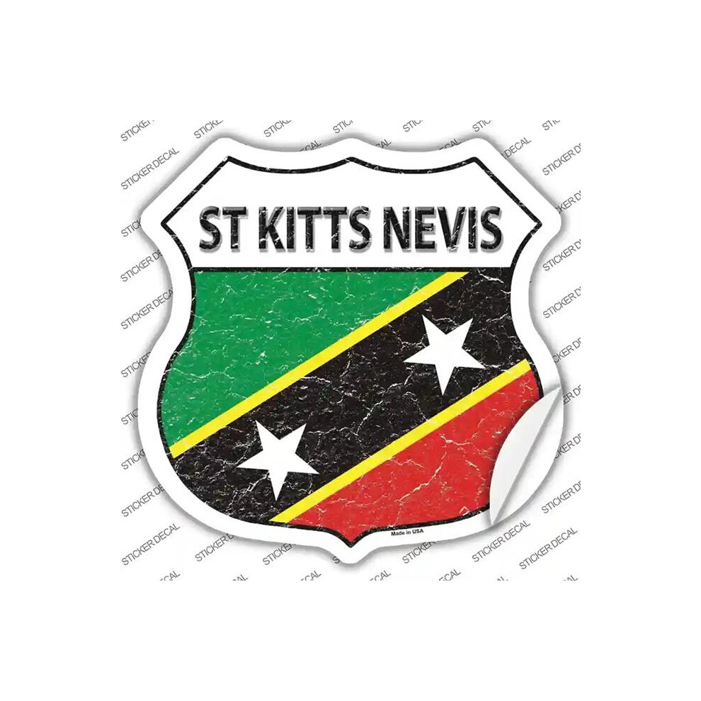 Smart Blonde Hs-406S-Xl St Kitts Nevis Flag Novelty Highway Shield Sticker Decal - Extra Large 792636485343